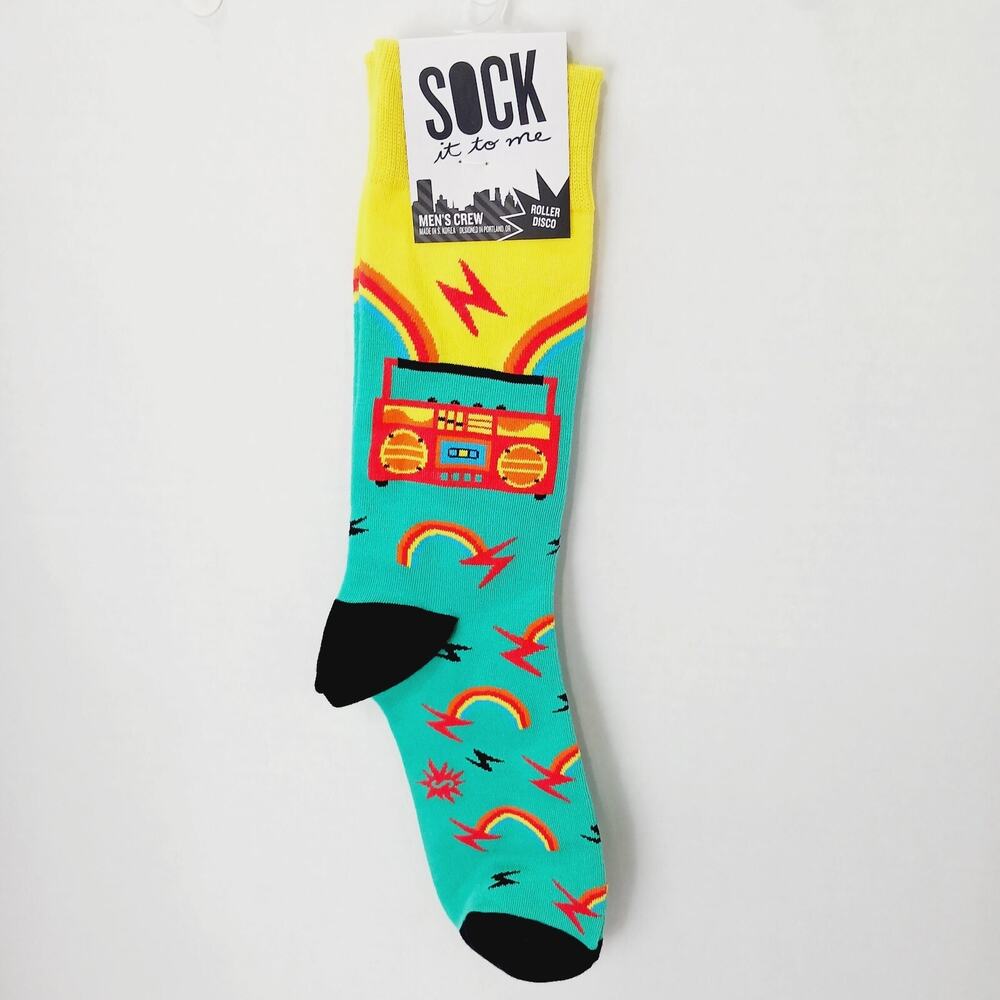 Sock It To Me Crew Men Women Boom Music Roller Disco CD Cassette box NWT NEW